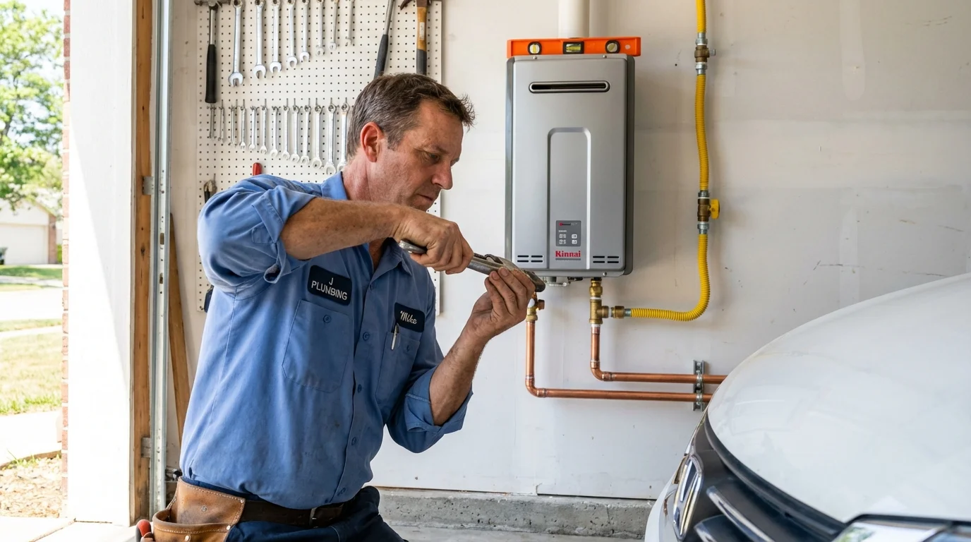 Tankless water heater installation by a Johns Plumbing LLC plumber in Vega